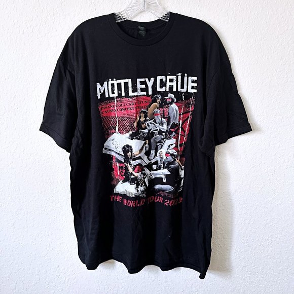 MOTLEY CRUE 2023 World Tour T-Shirt Heavy Metal Rock Band T-shirt Gildan XL - Picture 1 of 5